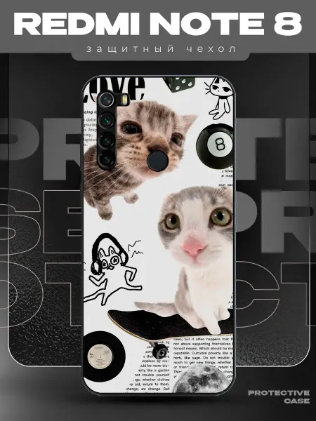 MeowCase Чехол на Redmi Note 8 с принтом смешные коты