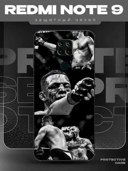 MeowCase Чехол на Redmi Note 9 с принтом ufc бокс