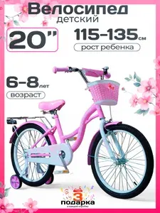 Велосипед детский от 6 лет ARIA QUEEN KSQ201PW 20" розовый