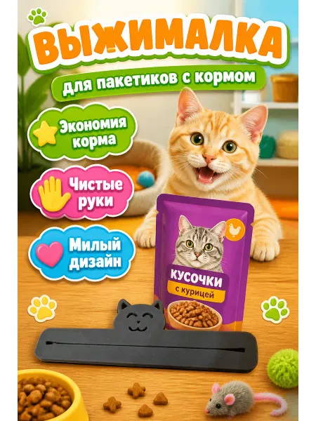 Выжималка для паучей и корма зажим для пакетов белый