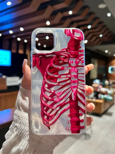 Чехол О'кейси, для iPhone 11, накладка, принт, серебристый, красный