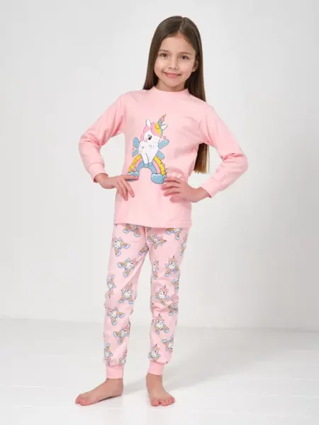 Bonifacio kids Пижама детская со штанами и длинным рукавом с единорожкой