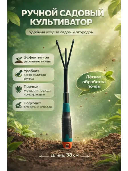 SABYRCOOL Рыхлитель садовый металлический ручной маленький