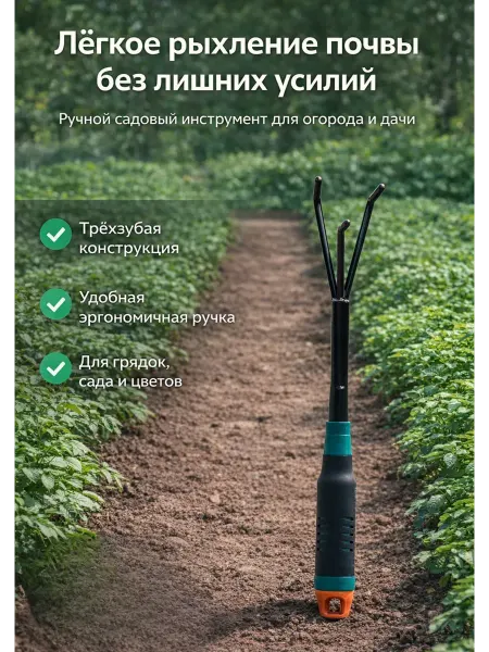 ZUMM Рыхлитель садовый ручной для огорода мини