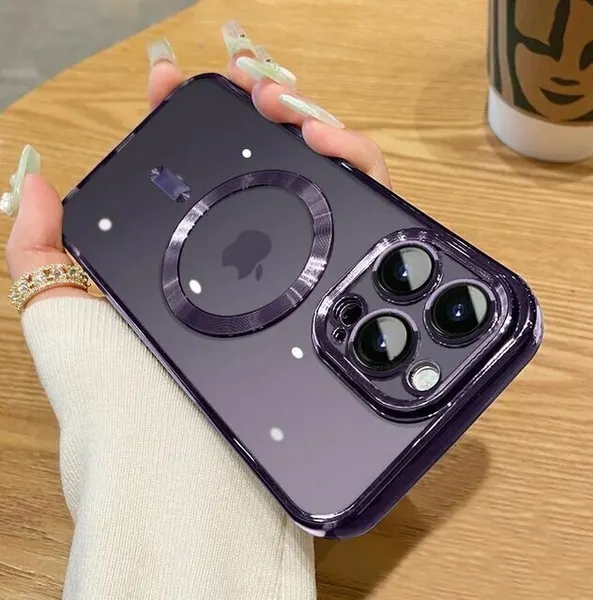 ReBronShop / Чехол на iPhone 15 Pro Max MagSafe / Айфон 15 Про Макс с MagSafe магнитом силикон, с защитой камеры