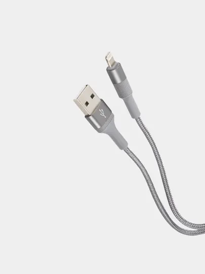 Кабель USB на Lightning Borofone BX21, металический, серый