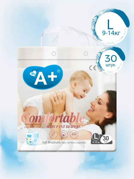 My A+ Подгузники трусики L 9-14 кг 30 шт