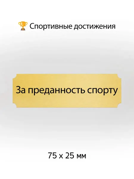 Шильдик табличка За преданность спорту
