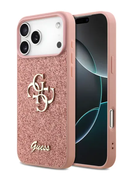 GUESS Чехол на iPhone 17 Pro, с глиттером Fixed Glitters 4G