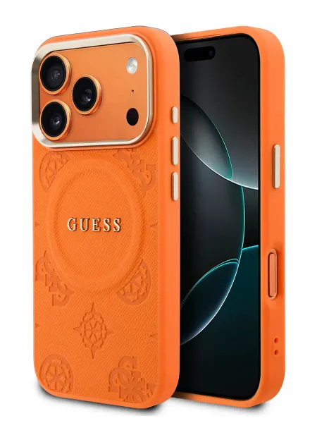GUESS Чехол на iPhone 17 Pro, из экокожи PU Saffiano, MagSafe