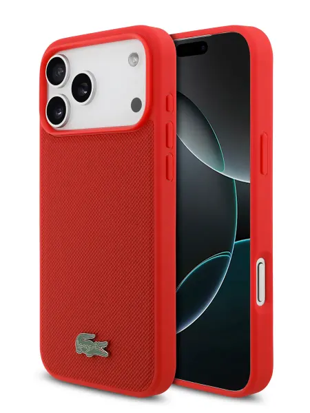 Lacoste Чехол на iPhone 17 Pro Max, PVC Metal Lacquer logo MagSafe