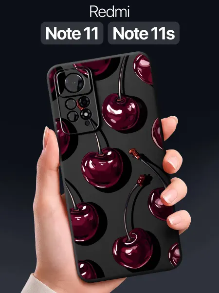 SCDesign Чехол на Xiaomi Redmi Note 11 и 11S 4G с вишнями