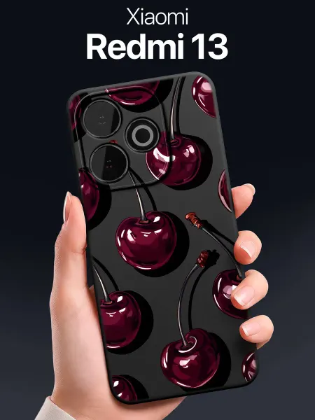 SCDesign Чехол на Xiaomi Redmi 13 4G и Poco M6 4G с вишнями