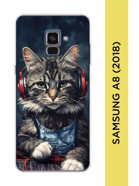 Almoa Чехол на Samsung A8 2018 кот