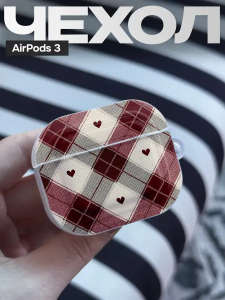 FAGA Чехол на AirPods 3 с принтом в клеточку