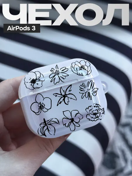 FAGA Чехол на AirPods 3 с принтом Цветы