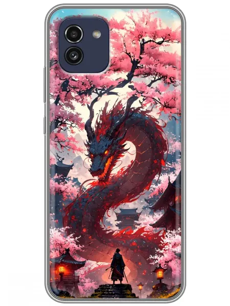 360skin Чехол на Samsung Galaxy A03 Дракон Японский Аниме