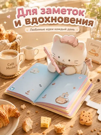 Милый блокнот для девочек с объемной 3D-накладкой, записная книжка с застежкой - Блокноты и записные книжки