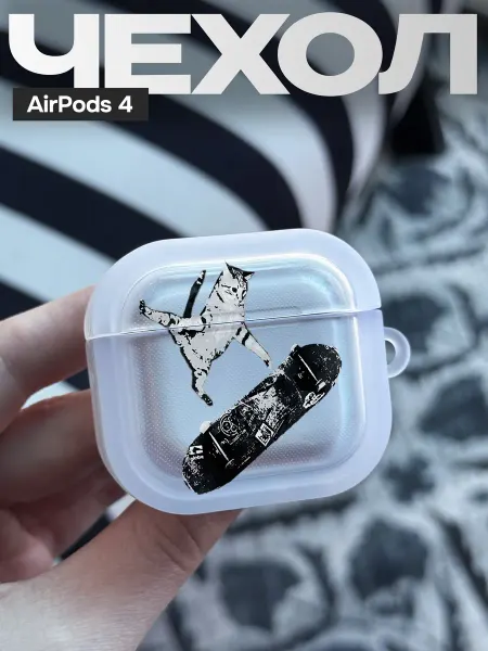FAGA Чехол на AirPods 4 с принтом Котик
