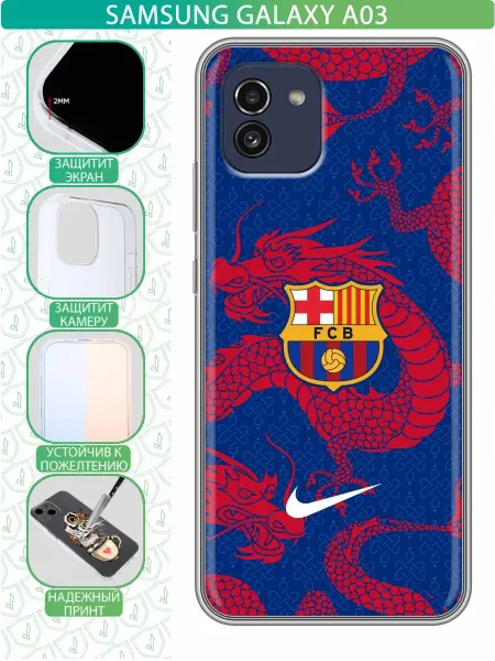 InThisCase Чехол на Samsung Galaxy A03 с принтом Барселона