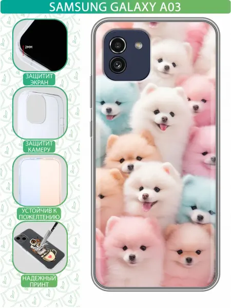 InThisCase Чехол на Samsung Galaxy A03 с принтом Собачки