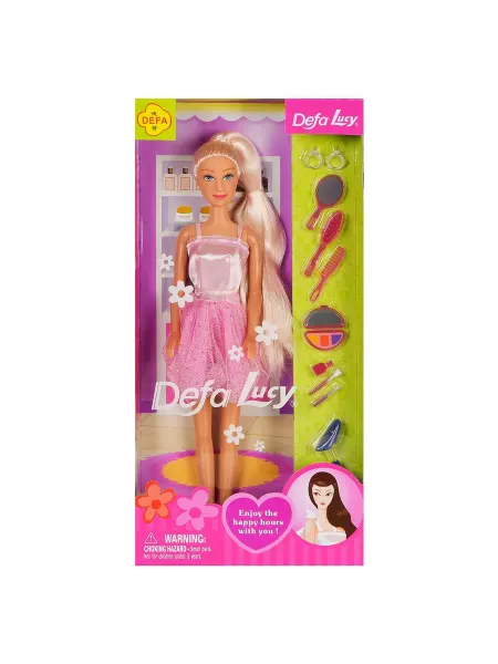 ABTOYS Кукла Lucy В салоне красоты в розовом платье 29 см
