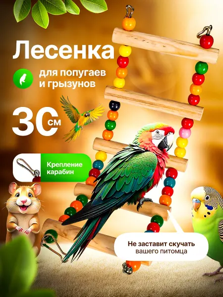 Игрушки для крыс хомяков и грызунов Лесенка для попугаев