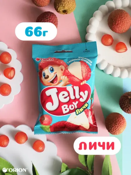 ОРИОН GROUP Жевательный мармелад Jelly Boy Личи 114гр