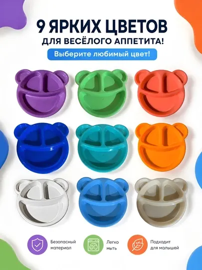 Детская тарелка из пластика BPA FREE, для прикорма, посуда для малышей, каши и пюре