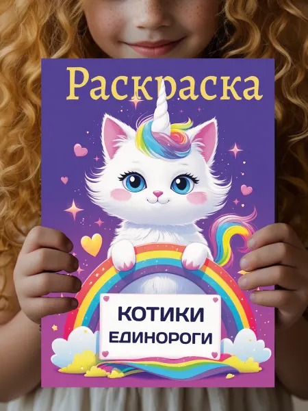МИРИГАМЕЛЬ Раскраска для девочек Котики Единороги