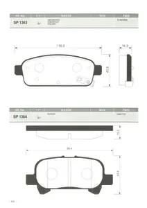 Sangsin Brake Колодки тормозные Задние, арт. SP1363