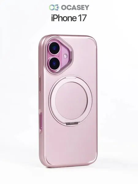 Чехол О'кейси, для iPhone 17, с держателем-кольцом, накладка, розовый