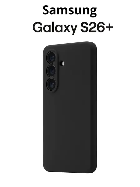 Чехол для Samsung Galaxy S26 Plus с защитой камеры и покрытием Soft Touch, из термополиуретана, матовый черный