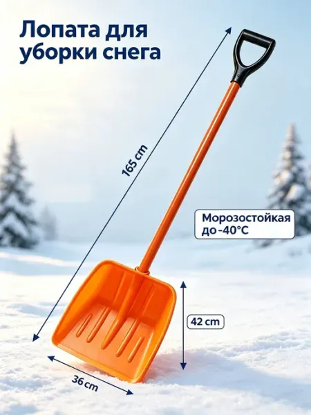 Лопата для снега, супер прочная