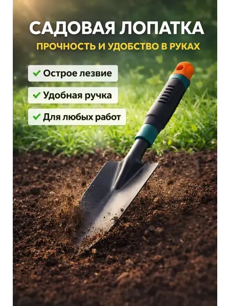 Пятилистник Лопатка садовая металлическая маленькая ручная