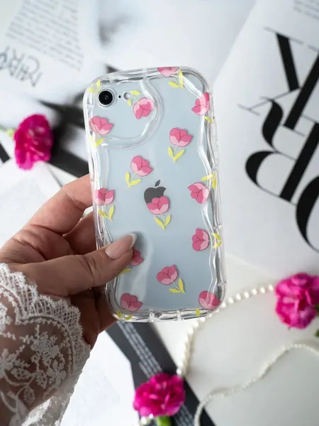 Чехол О'Кейси для iPhone 7, 8, SE 2020, с принтом, защита камеры, бесцветный, розовый