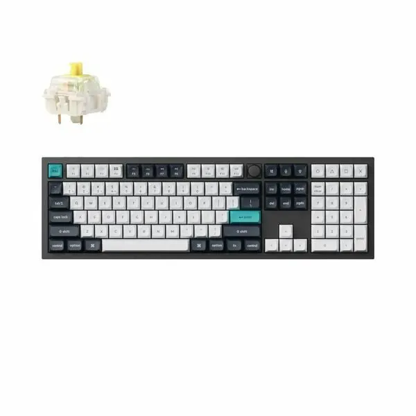 Беспроводная механическая клавиатура Keychron Q6 Max (100%) цвет Carbon Black, RU/EN раскладка, RGB, Hot Swap, кейкапы без подсветки, тактильные переключатели (Gateron Jupiter Banana)