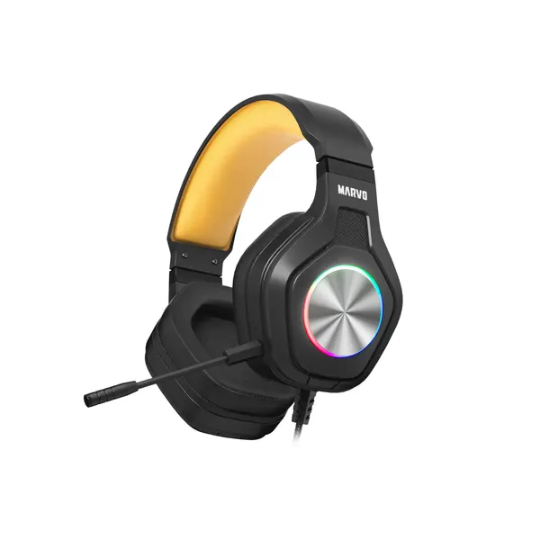 Наушники игровые MARVO Pulz 80, проводные, с микрофоном, с подсветкой, черный (HG9084)