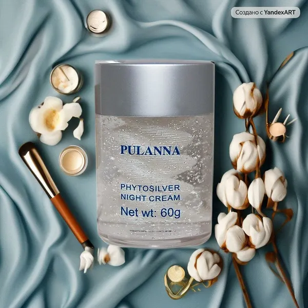 Ночной крем для проблемной кожи с серебром и лотосом PULANNA 60г
