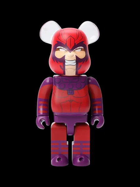 Коллекционная оригинальная фигура Bearbrick x Marvel X-Men Happy Lottery Magneto 400% / 28 см высота / ABS пластик