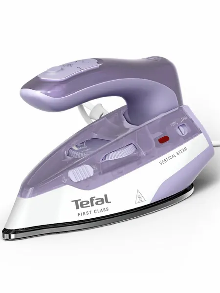 Дорожный утюг Tefal First Class DB1612E0, 1000 Вт, компактный размер, 2 напряжения, вертикальное отпаривание