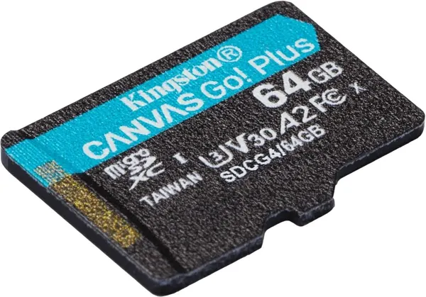 Карта памяти Kingston Canvas Go! Plus SDCG4/64GBSP microSDXC 64GB V30 A2 w/o adapter