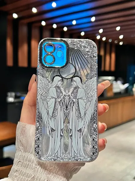 Чехол О'кейси, для iPhone 12, с принтом, защита камеры, серый