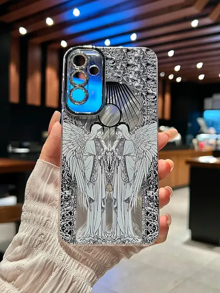 Чехол О'кейси, для Samsung Galaxy A35, с принтом ангел, серый