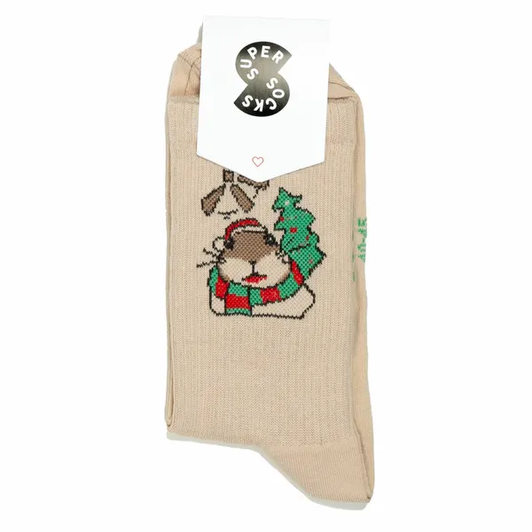 Super socksНоски Носки с рисунками Super Socks - Хомяк новогодний