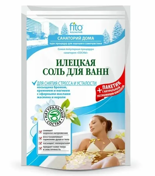 Fito Косметик, Соль для ванн, Илецкая "Для снятия стресса и усталости", 500гр