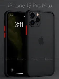 Чехол для iphone 15 Pro Max с защитой камеры , soft touch, закрытый низ, цвет темно-зеленый