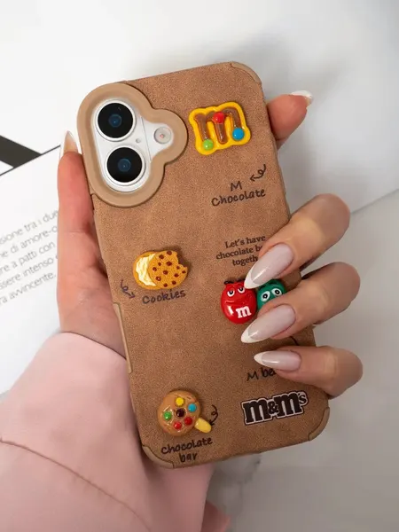Чехол-накладка О'Кейси, для iPhone 16, с принтом, коричневый