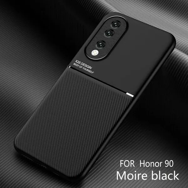 Чехол из деловой кожи MyPads для Honor 90 (Хонор 90) с магнитным автомобильным держателем