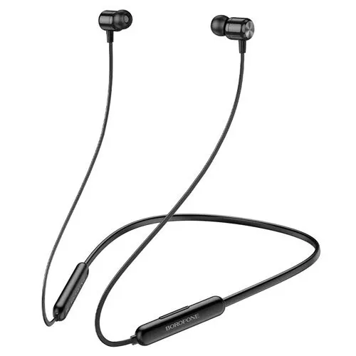 Bluetooth наушники вкладыши с микрофоном Borofone BE45 Delightful с микрофоном, мобильная гарнитура, с дугой, черные